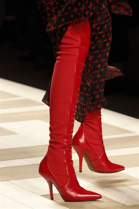 fendi red knee high boots|fendi over the knee boots.